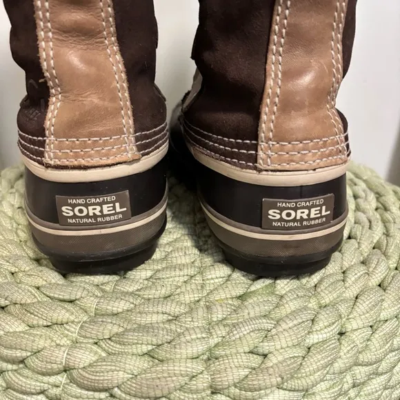 Sorel Joan Of Arctic Waterproof Fur Trim Brown Suede Lace Up Tall Winter Boots