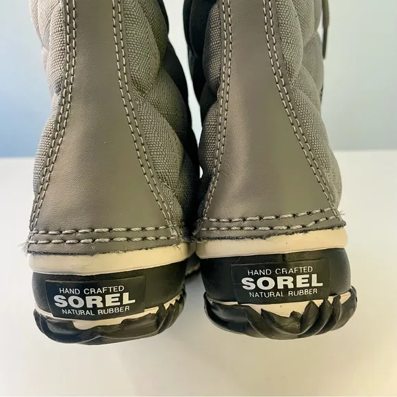 SOREL Out N About Gray Tall Lace Up Quilted Lined Snow Boots Size 5