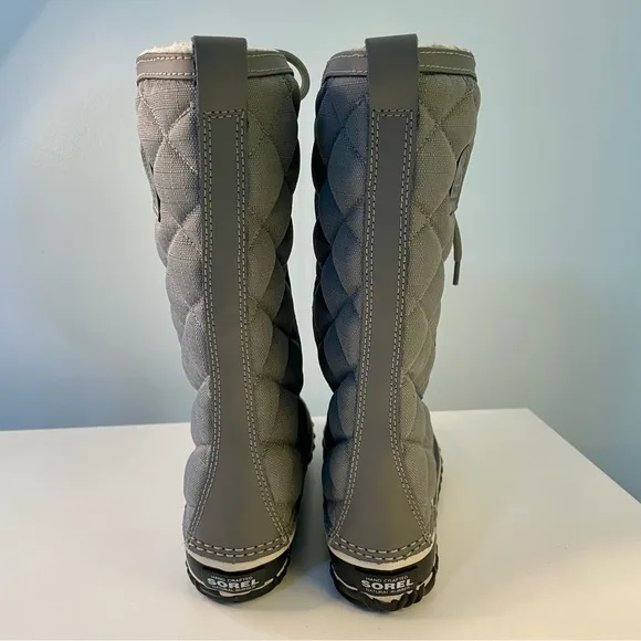 SOREL Out N About Gray Tall Lace Up Quilted Lined Snow Boots Size 5