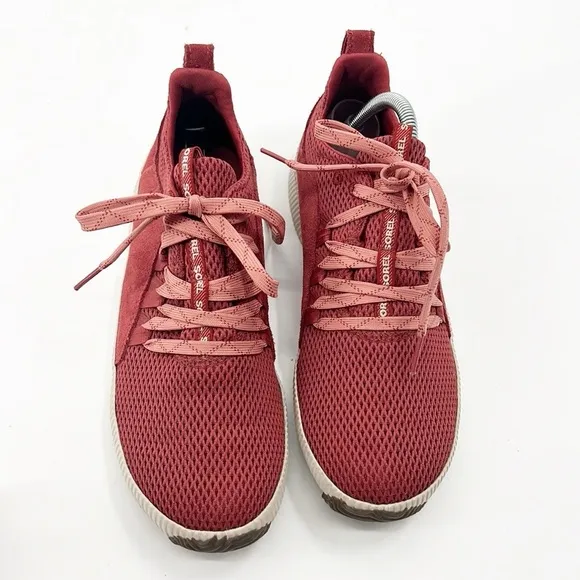 Sorel Out N About Plus Dusty Crimson Lace Up Sneakers Size 9