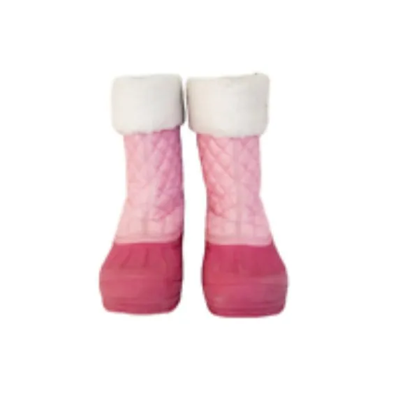 Sorel Powder Storm Pink Quilted Lined Pull On Winter Snow Boots Youth Girls SZ 3