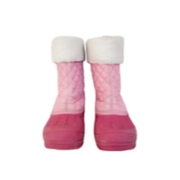 Sorel Powder Storm Pink Quilted Lined Pull On Winter Snow Boots Youth Girls SZ 3
