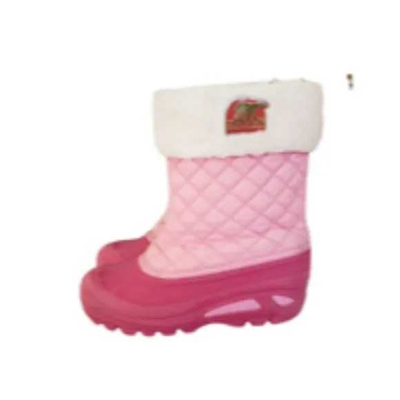 Sorel Powder Storm Pink Quilted Lined Pull On Winter Snow Boots Youth Girls SZ 3