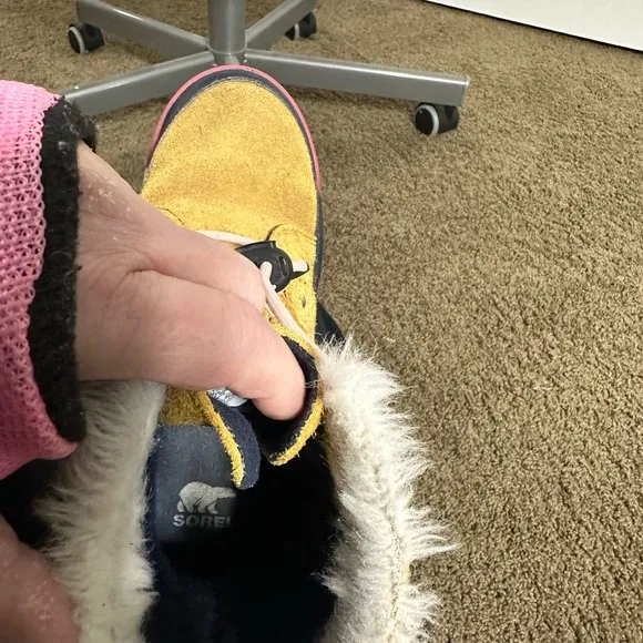 Sorel Tan and Pink Boots with Faux Fur Lining