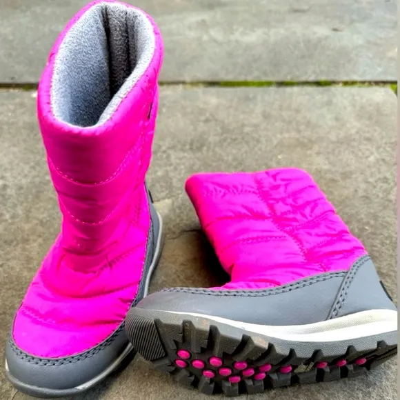 SOREL Toddler/Girl/Youth 8 Whitney Quarry Snow Boots Pink Fuchsia Waterproof