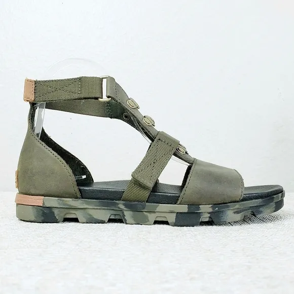 SOREL Torpeda Carly Camo Gladiator Sandals US 8