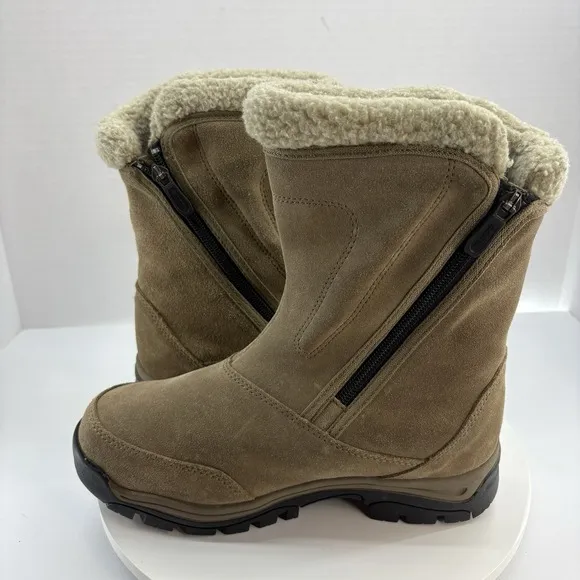 Sorel Women Size 8 Waterfall Winter Snow Boots Tan Suede Fleece Lined