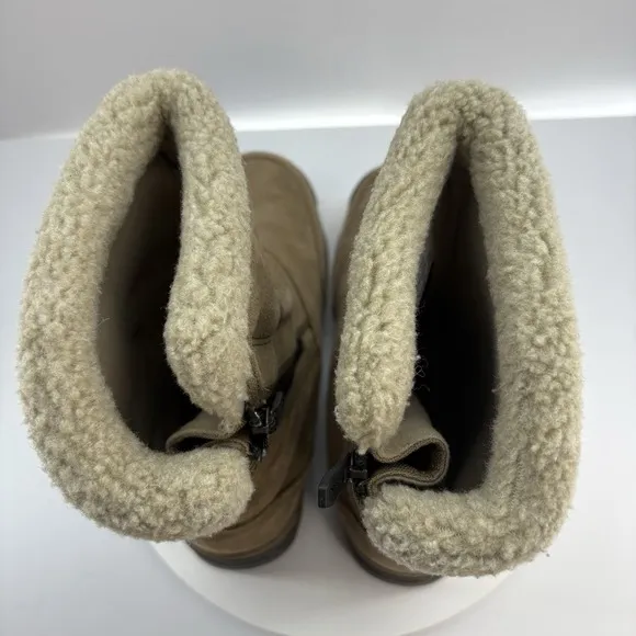 Sorel Women Size 8 Waterfall Winter Snow Boots Tan Suede Fleece Lined