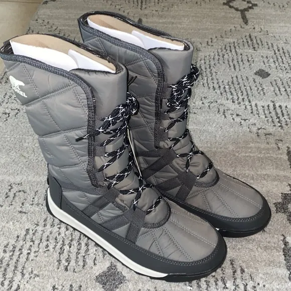 Sorel Women's 8 Quarry Dark Grey Gray Whitney II Lace Cold Weather Boots