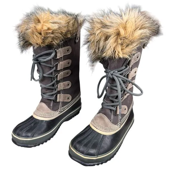 Sorel Women’s Joan Of Arctic Brown Suede Winter Boot Size US 6