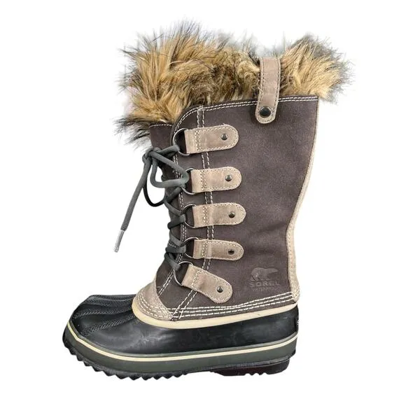 Sorel Women’s Joan Of Arctic Brown Suede Winter Boot Size US 6