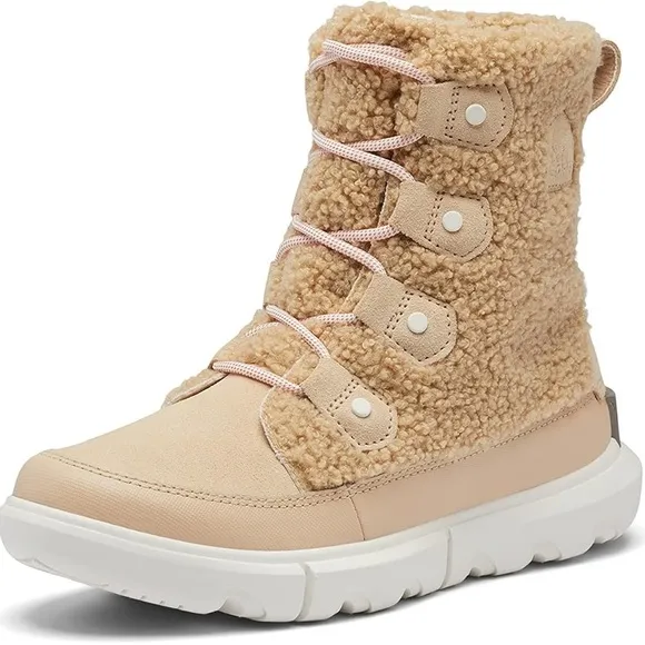 Sorel Women's Lace Up Boots in Tan and Cream