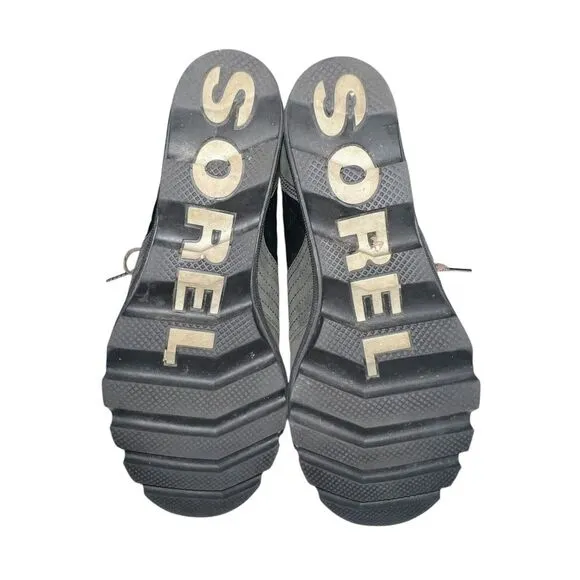 Sorel Women's Lexie Wedge‎ Felt Size 9 Green Camp-Dark Slate Waterproof Leather