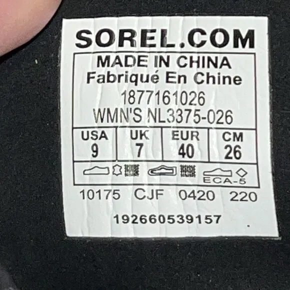 Sorel Women's Lexie Wedge‎ Felt Size 9 Green Camp-Dark Slate Waterproof Leather