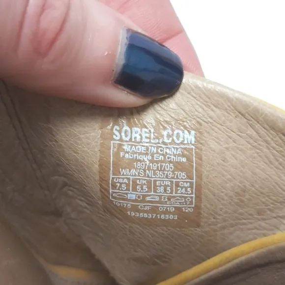 Sorel Women's Nadia Mule Leather Sandal Golden Yellow Size 7.5