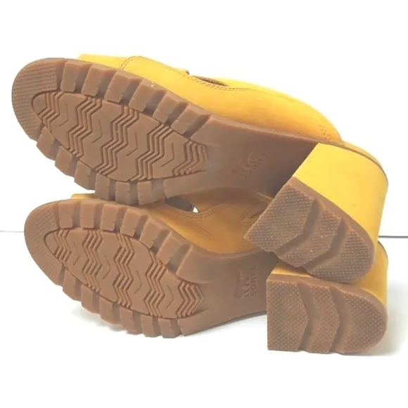 Sorel Women's Nadia Mule Leather Sandal Golden Yellow Size 7.5