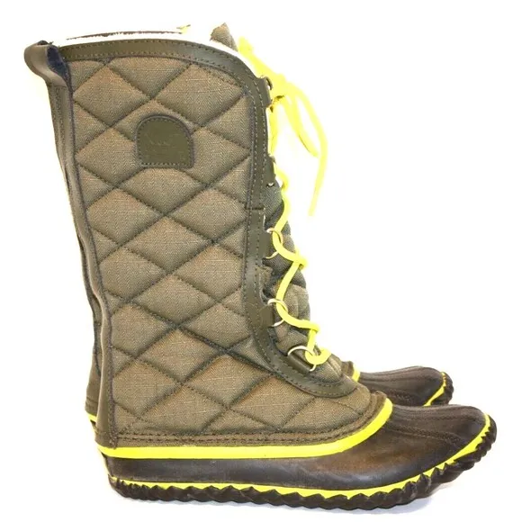 Sorel Women’S Out N About Tall Quilted Design Lace Up Boots Size 7.5