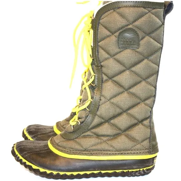 Sorel Women’S Out N About Tall Quilted Design Lace Up Boots Size 7.5
