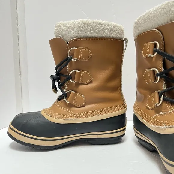 Sorel Yoot Pac Tan Winter Snow Duck Boots Waterproof NY 1443-259 Youth Size 3