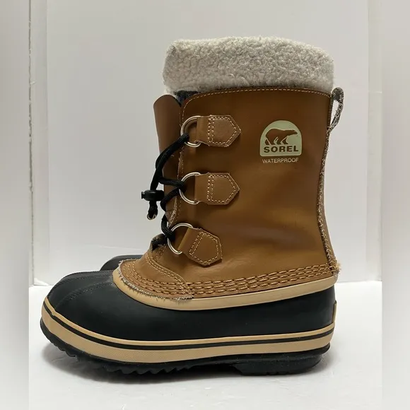 Sorel Yoot Pac Tan Winter Snow Duck Boots Waterproof NY 1443-259 Youth Size 3