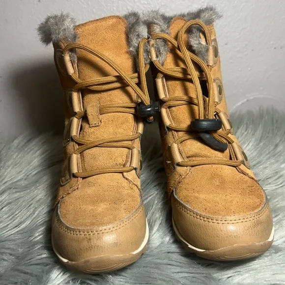 SOREL YOUTH WHITNEY SUEDE ELK / NATURAL WATERPROOF BOOTS Size 1