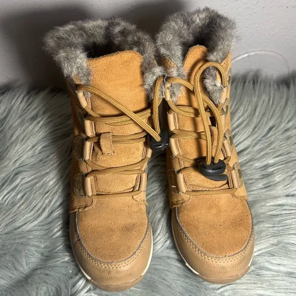 SOREL YOUTH WHITNEY SUEDE ELK / NATURAL WATERPROOF BOOTS Size 1