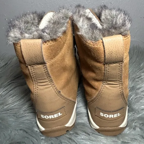 SOREL YOUTH WHITNEY SUEDE ELK / NATURAL WATERPROOF BOOTS Size 1