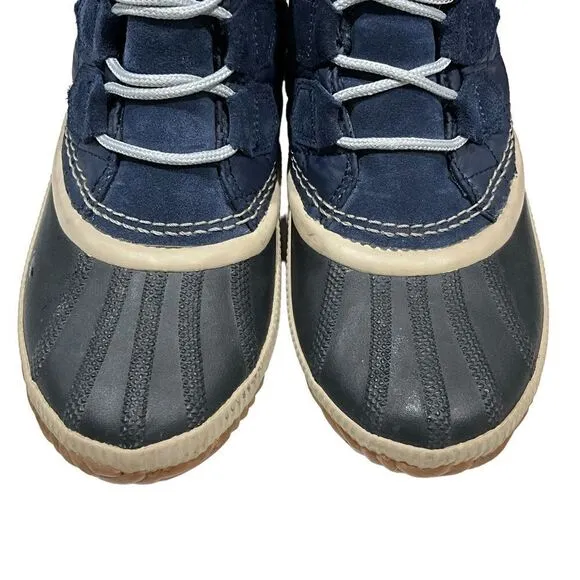 SOREL Out N About Blue Quilted Duck Boots Waterproof Size 7.5