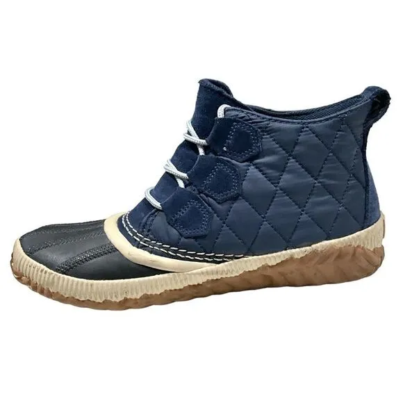 SOREL Out N About Blue Quilted Duck Boots Waterproof Size 7.5