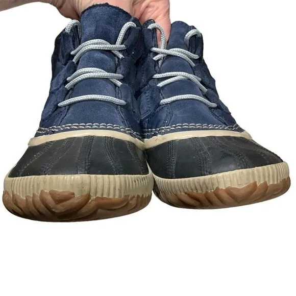 SOREL Out N About Blue Quilted Duck Boots Waterproof Size 7.5