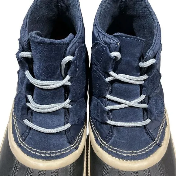 SOREL Out N About Blue Quilted Duck Boots Waterproof Size 7.5