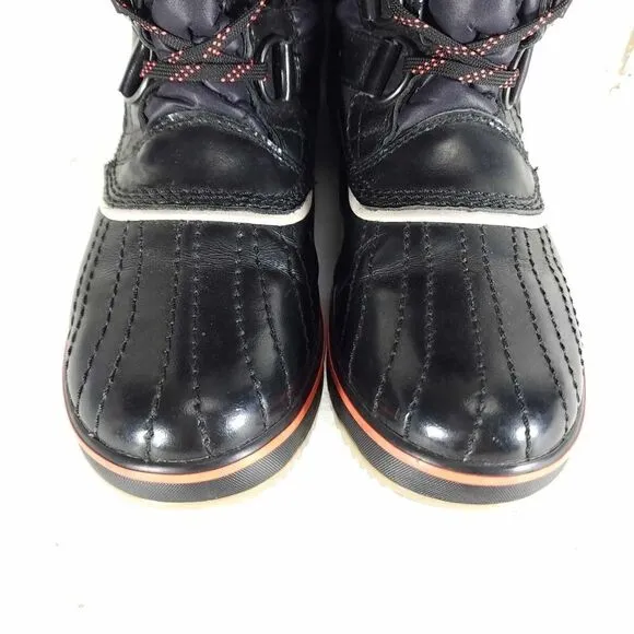 Sorel Women's Tofino Cate US8,5 Black Waterproof Quilted Faux Fur Winter Boots