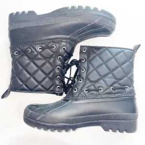 Sperry Black Quilted Combat Boots