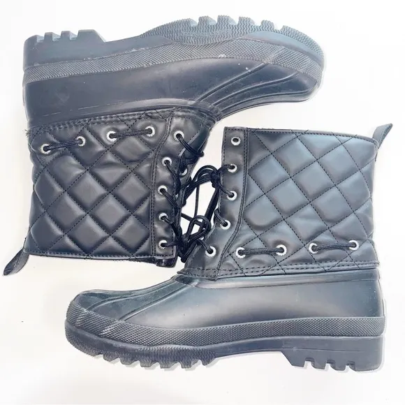 Sperry Black Quilted Combat Boots