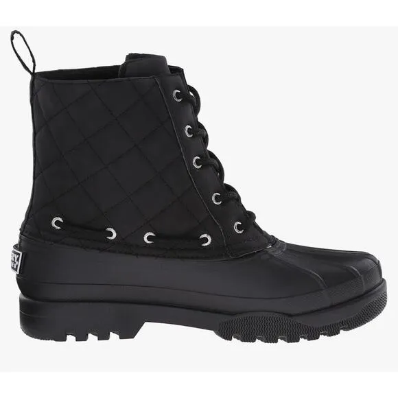 Sperry Black Quilted Gosling Duck Boots.