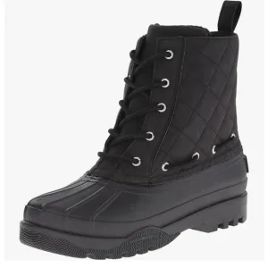 Sperry Black Quilted Gosling Duck Boots.