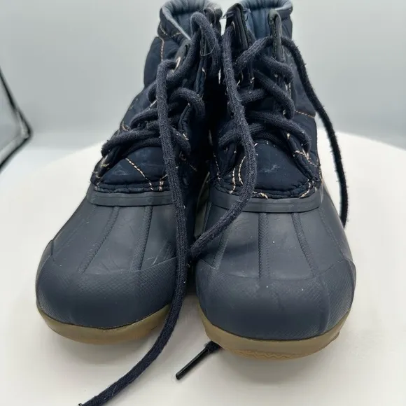 Sperry Girl's Port Navy Quilted Rain Duck Boots  Size 11