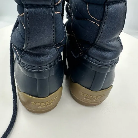 Sperry Girl's Port Navy Quilted Rain Duck Boots  Size 11