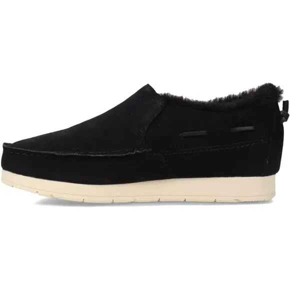 SPERRY Moc-Sider Black Suede Moccasin Faux Fur Lining Men Loafers Comfort 12 NWT