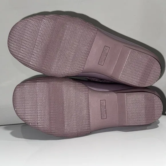 SPERRY Quilted Saltwater Sherpa Duck Boot Wool Waterproof Snow Sz 7.5 Lavender