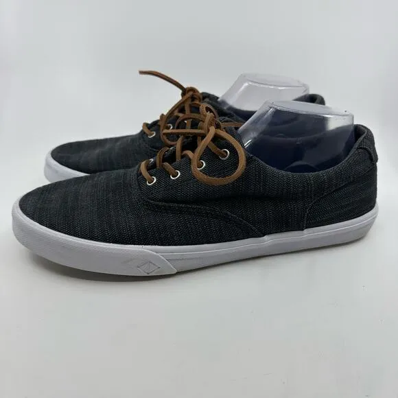 Sperry Striper II CVO Canvas Sneakers Lace Up Black Mens Size US11.5 UK10.5 EU45
