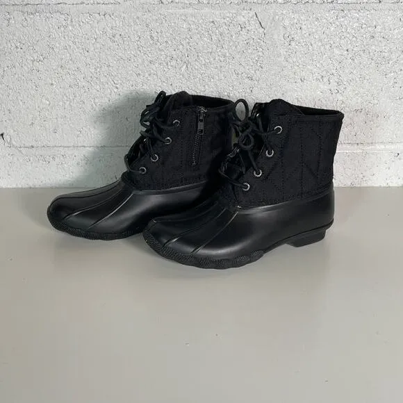 Sperry® woman's Saltwater Seacycled™ Duck Boots black 6.5