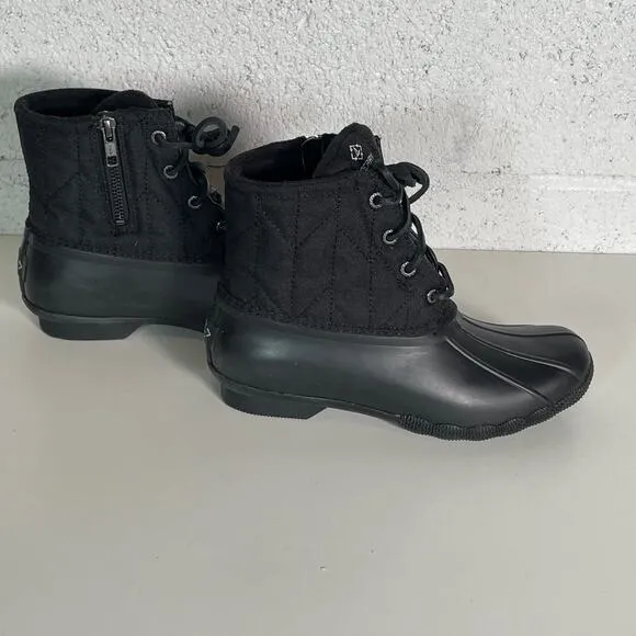 Sperry® woman's Saltwater Seacycled™ Duck Boots black 6.5