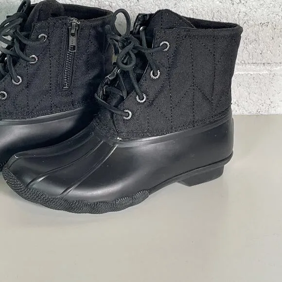 Sperry® woman's Saltwater Seacycled™ Duck Boots black 6.5