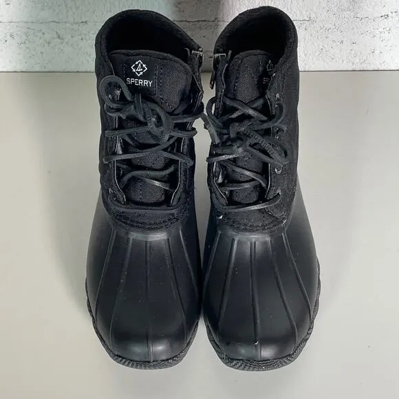 Sperry® woman's Saltwater Seacycled™ Duck Boots black 6.5