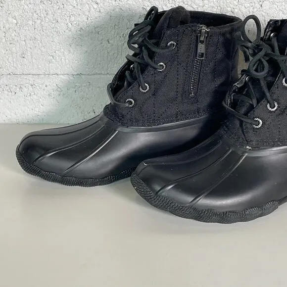 Sperry® woman's Saltwater Seacycled™ Duck Boots black 6.5