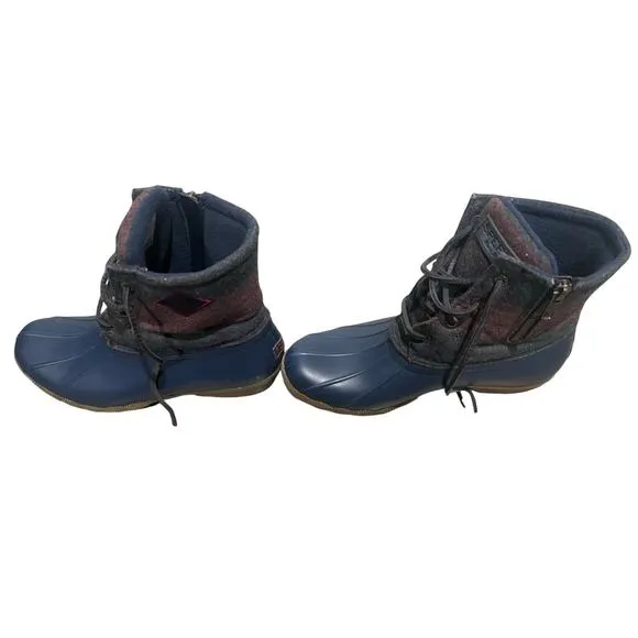 Sperry Women's Saltwater Varsity Stripe Wool Rain and All Weather Boots