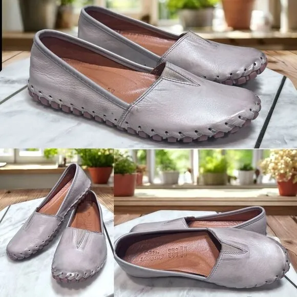 Spring Step Kathaleta Leather Slip-On Mediterranean Flats Shoes Womens 36 EU