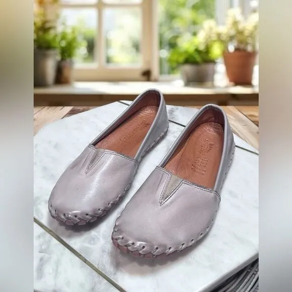Spring Step Kathaleta Leather Slip-On Mediterranean Flats Shoes Womens 36 EU