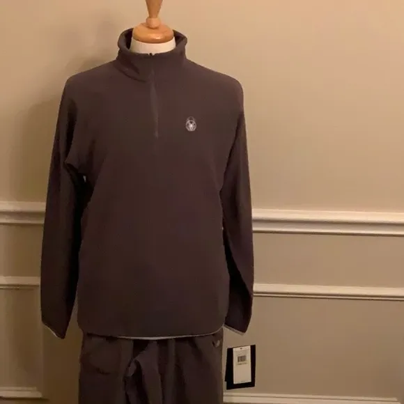 Spyder Men’s Fleece Set: Upshot 1/2 Zip Top &amp; Aftermath Fleece Pant - ArmorGrey